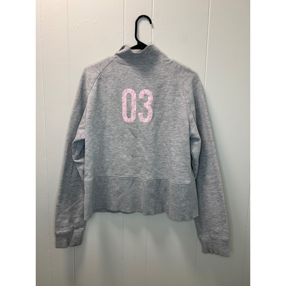 Adidas Womens‎ Sweater Jacket Size Heather Gray Full Zip 2003 Y2K - Picture 2 of 11